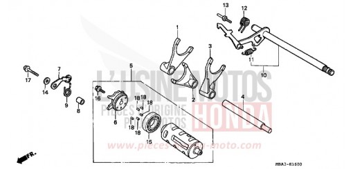 GEARSHIFT DRUM VT750C2V de 1997